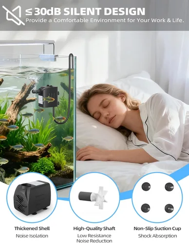 Miniatura 3 de Bomba de agua sumergible de 400 GPH (1500 L/H, 25 W), bomba de fuente de agua ultra silenciosa con elevación de 6.56 pies y manguera de 6.5 pies, 3