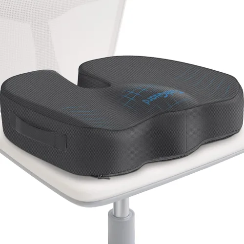 Miniatura 9 de TushGuard - Cojín de asiento para silla de oficina de espuma viscoelástica antideslizante, cojín de asiento de escritorio para la espalda, cóccix