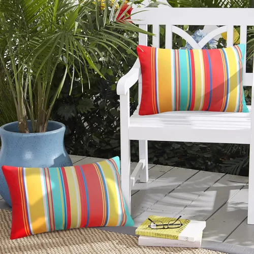 Miniatura 12 de Pyonic Juego de 2 fundas de cojín para exteriores de 16 x 16 pulgadas, impermeables, modernas, modernas, para decoración del hogar para patio, sofá
