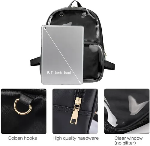 Miniatura 6 de STEAMEDBUN Ita Bag - Mochila de piel sintética con doble ventana, diseño de caramelo, con inserción