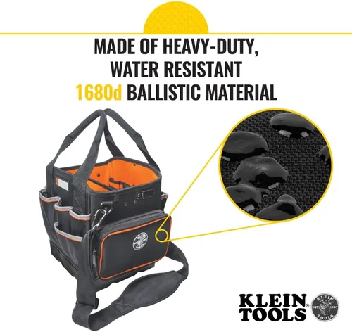 Miniatura 4 de La bolsa para herramientas Klein Tools 5541610-14 con correa para el hombro tiene 40 bolsillos para almacenamiento de herramientas e interior naranja