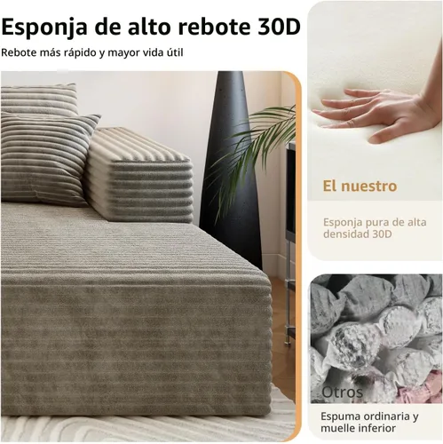 Miniatura 5 de Sofá seccional modular Cloud de 107.5 pulgadas con 1 otomana, sofás tapizados modernos minimalistas, cómodo sofá en forma de U para sala de estar
