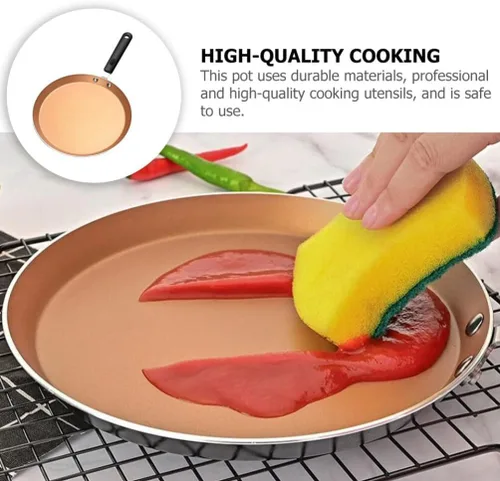 Miniatura 5 de Hemoton Sartén anodizada dura de aluminio antiadherente sartén de tortilla de 11 pulgadas