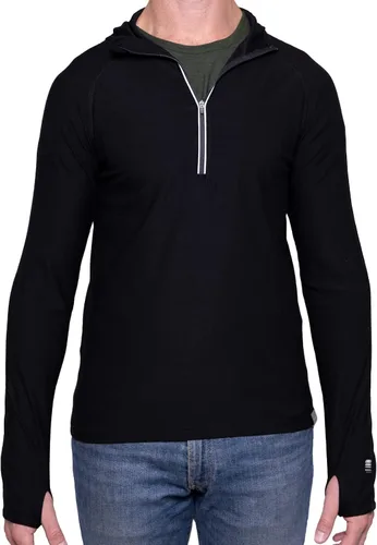 Miniatura 3 de MERIWOOL Sudadera con capucha para hombre, ligera, de lana merina, manga larga, térmica