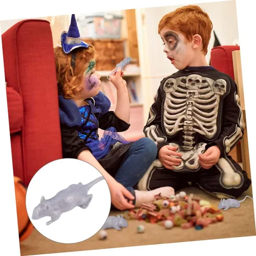 Miniatura 9 de 10pcs Halloween Prank Simulation Mouse Decorations Lightweight Portable Creepy Plastic Fake Mice for Indoor Outdoor Party Props