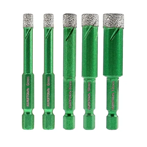 Miniatura 11 de Juego de brocas de diamante – Broca de azulejos de 1/4 5/16 pulgadas para azulejos de porcelana, cerámica, granito y mármol, vástago hexagonal