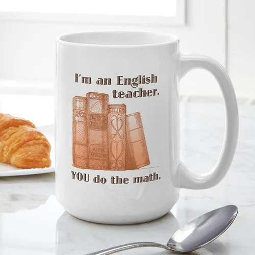 Miniatura 4 de CafePress Taza de café de cerámica para profesor/matemáticas inglesas, taza de té de 15 onzas