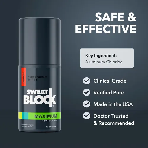 Miniatura 7 de SweatBlock Sistema de desodorante antitranspirante Máxima fuerza clínica para hombres y mujeres Ayuda para la hiperhidrosis hasta 7 días