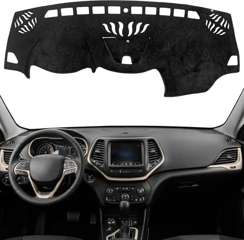 Miniatura 26 de Cubierta de Salpicadero Alfombrilla de Tablero Compatible con Je-ep Wrangler JK 2017-2011 (para Código de Cuerpo JK), Alfombrilla Antirreflejos