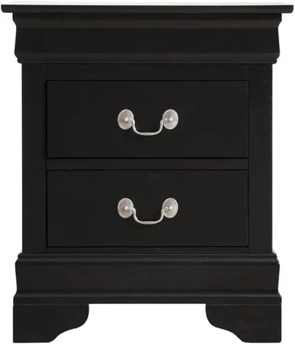 Miniatura 3 de Glory Furniture Louis Phillipe - Mesita de noche con 2 cajones, color negro