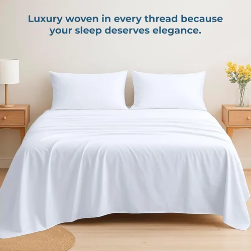 Miniatura 30 de Royale Linens Sábana encimera de tamaño individual XL 100% Algodón Orgánico – Super suave – Sábanas superiores de percal – Sábana encimera