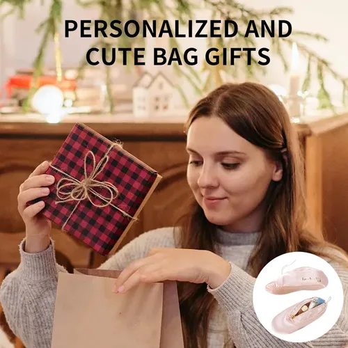 Miniatura 7 de Bolsa de maquillaje de viaje personalizada para niñas, bolsa de cosméticos estilo zapato de ballet rosa personalizada, bolsa de maquillaje