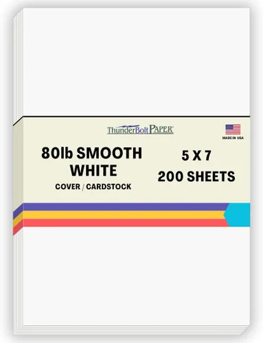 Miniatura 19 de 200 hojas de papel para tarjetas blanco brillante liso de 80#, 10,2 x 22,9 cm (4 x 9 pulgadas) Tamaño de inserción para sobre #10 - 36 kg/libra