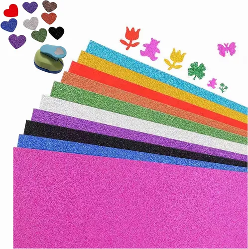 Miniatura 7 de Hysiwen 20 hojas de cartulina con purpurina negra, 250 g/m²/92 lb, tamaño A4, papel brillante para hacer tarjetas, invitaciones, manualidades