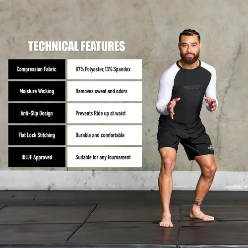 Miniatura 6 de Elite Sports MMA, BJJJ, No-Gi, protección de entrenamiento de manga corta