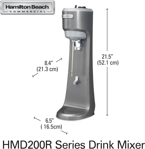 Miniatura 8 de Hamilton Beach Commercial HMD200R Mezclador de bebidas de un solo husillo, motor universal de 3 velocidades, operación sin manos, certificado NSF