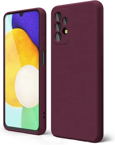 Miniatura 8 de oakxco Funda para teléfono Samsung Galaxy A12 con agarre de silicona líquida, linda delgada fina suave cubierta de gel de goma TPU lisa para mujeres