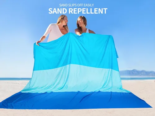 Miniatura 3 de WIWIGO Manta de playa a prueba de arena, extra grande, para adultos, impermeable, de secado rápido, libre de arena, hecha de poliéster de alta SM