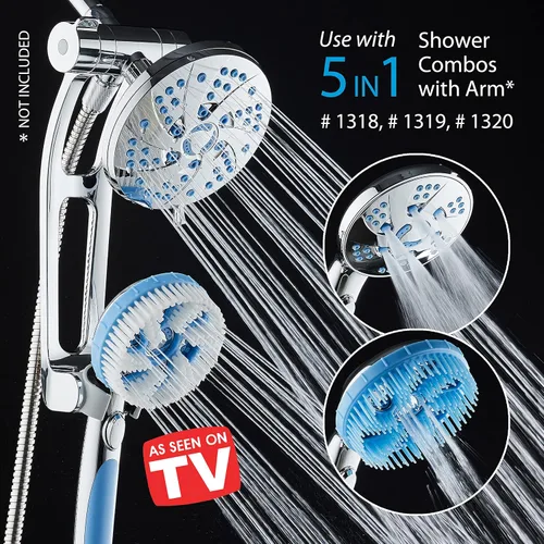 Miniatura 8 de Hotel Spa AquaCare - Juego de cabezal de cepillo para ducha de mano de hidroterapia Aquassage - Cepillo corporal de cerdas suaves, cepillo de pelo