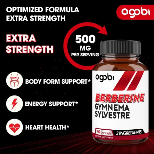 Miniatura 3 de agobi Suplementos de berberina de 500 mg con Gymnema Sylvestre - Fórmula súper concentrada para el sistema inmunológico, la salud de la circulación