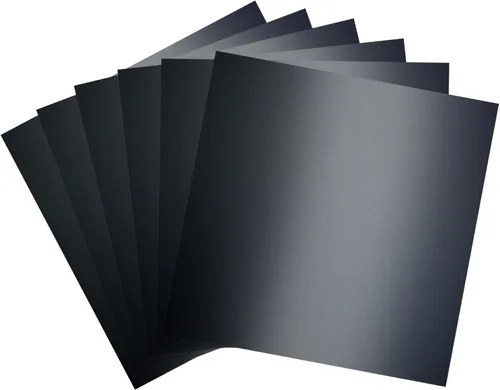 Papel de cartulina metálica negra, 30 piezas de 12 x 12 pulgadas (250 GSM) - Tablero de aluminio, superficie con acabado espejo, perfecto para Negro