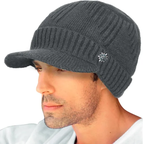 Miniatura 28 de Dahlia Gorro para hombre con visera - lana, sombrero de invierno con borde, forro polar