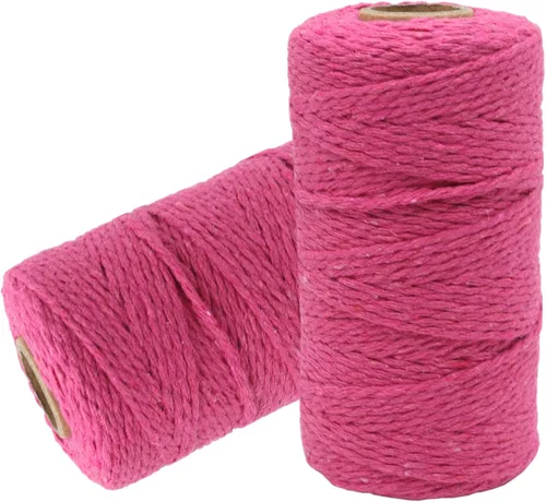 Miniatura 16 de Cuerda de algodón para panaderos: cuerda de pan púrpura claro de 0.079 in, cuerda de 656 pies para envolver regalos 06 Púrpura Claro