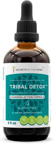 Extracto de hierbas de desintoxicación tribal, tintura de glicerita sin alcohol, cúrcuma, diente de león, cardo mariano, bardana, cuchillos,
