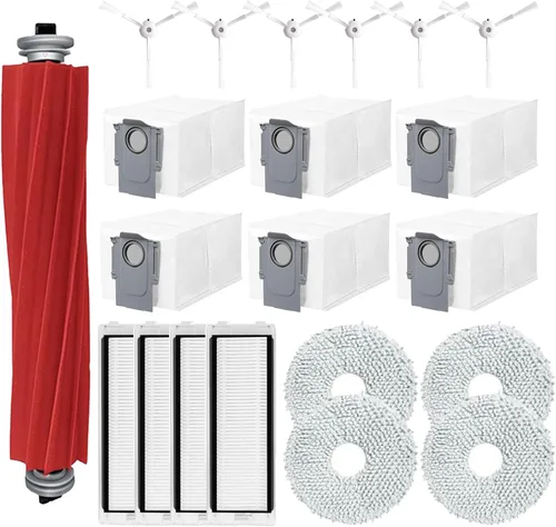 Juego de 21 accesorios de repuesto para Roborock Q Revo para robot aspirador Roborock P10, cepillo principal, paños de trapeador, bolsas de polvo,
