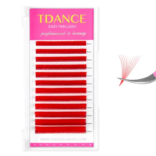 Miniatura 17 de TDANCE - Extensiones de pestañas con volumen y forma de abanico, rizado C CC D DD J B L, 0.03-0.12 mm de grosor, pestañas con volumen