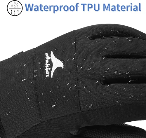 Miniatura 3 de Achiou Guantes de esquí para niños, guantes de nieve impermeables de invierno para niños, guantes de snowboard cálidos para pantalla táctil