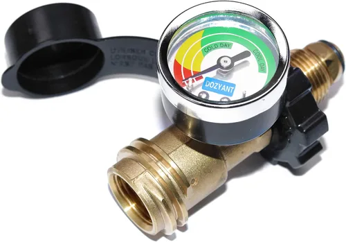 Miniatura 3 de DOZYANT POL Adaptador de Tanque de Propano con Medidor Ajuste Universal Convierte Válvula de Tanque POL LP a QCC1 / Tipo 1, Tipo de Conexión Antigua