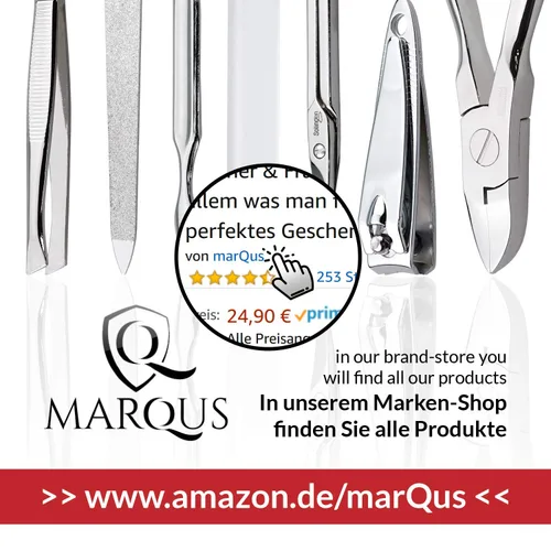 Miniatura 8 de marQus Juegos de manicura para mujeres y hombres de Solingen Alemania con lima de uñas de vidrio - Kit de aseo de calidad incl. cortaúñas y lima