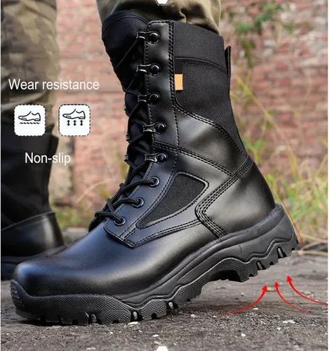 Miniatura 3 de Botas militares para hombre, botas tácticas, ligeras y duraderas, botas de trabajo al aire libre, combate, selva, antideslizantes, botas
