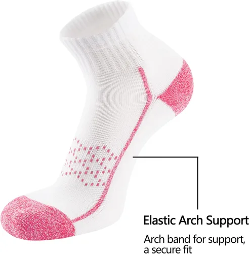 Miniatura 4 de Hepsibah Calcetines deportivos de algodón grueso acolchado de corte bajo para mujer, paquete de 6