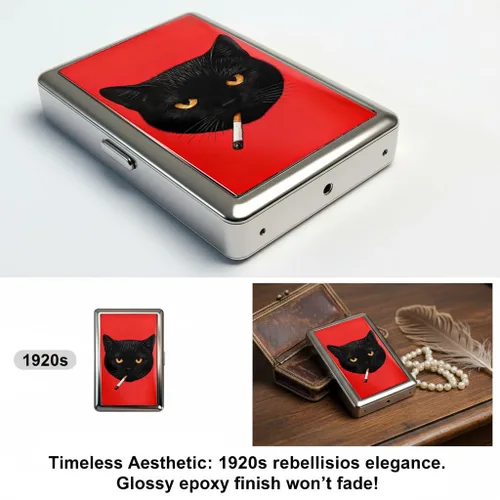 Miniatura 5 de Estuche para cigarrillos de metal versátil vintage 2026 con fácil cierre, tarjeta versátil de estilo vintage y estuche para efectivo, elegante