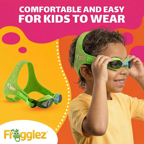 Miniatura 2 de Frogglez - Gafas de natación antivaho para niños menores de 10 años (de 3 a 10 años) recomendadas por instructores de natación; correa de primera