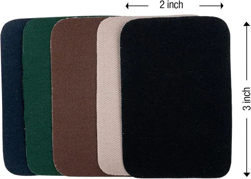 Miniatura 3 de SINGER Parches de sarga para planchar, 2 x 3 pulgadas (10 unidades, colores oscuros surtidos)