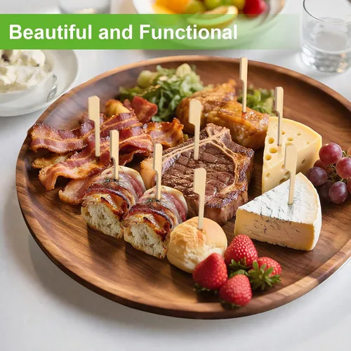 Miniatura 4 de FATLODA Palillos de Cóctel de Bambú de 3.5 Pulgadas [1200 PIEZAS] para Aperitivos, Brochetas de Madera Tipo Paleta, Palillos de Dientes Planos