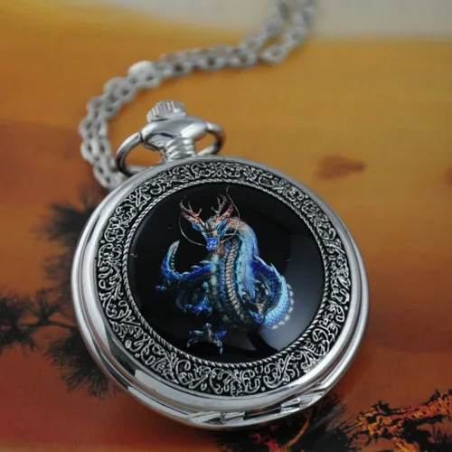 Miniatura 2 de VIGOROSO Relojes de bolsillo para hombre, reloj genial, regalos de dragón para hombres, mujeres, niños, niñas, Año del Dragón, ideas de regalo