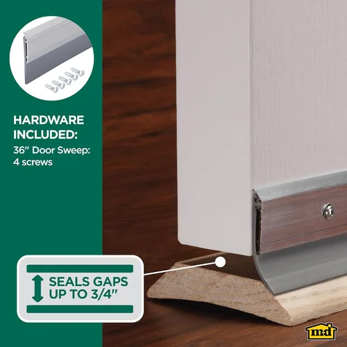 Miniatura 3 de M-D Building Products 05389 All-Season Door Sweep, Heavy Duty Aluminum and Vinyl, Ideal for Residential & Commercial Use, Easy Installation, Ensure