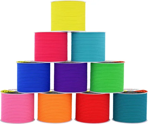 Miniatura 92 de Mandala Crafts Cuerdas elásticas color burdeos de 0.079 pulgadas para hacer joyas y cuentas, cuerda elástica de 76 yardas, hilo elástico redondo