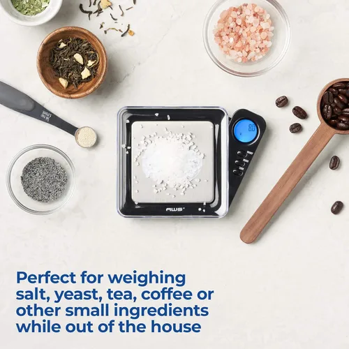Miniatura 6 de American Weigh Scales Serie Blade Escala Digital de Bolsillo en Gramos 1000g x 0.1g Mini Escala de Precisión de 0.1g de Exactitud, Escala de Negro