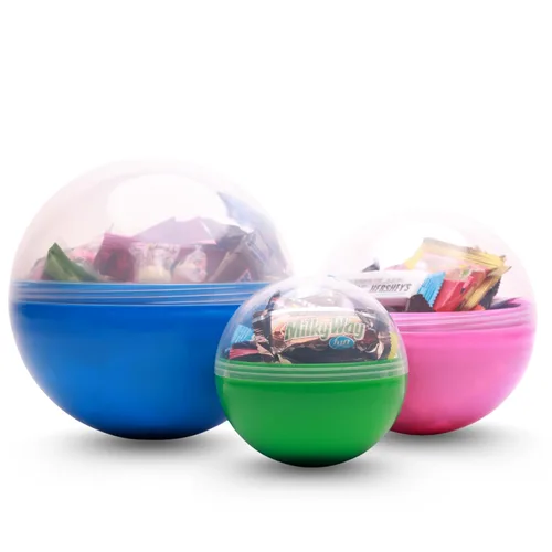 Miniatura 8 de Paquete variado de dulces en cápsula redonda gigante de color transparente – Surtido de dulces envueltos individualmente 20 piezas de 0.74 libras