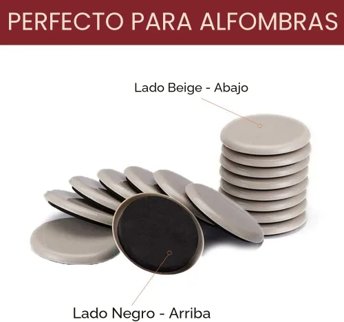 Miniatura 4 de Yelanon Deslizadores de muebles para alfombra, 20 almohadillas móviles resistentes de 3 1/2 pulgadas, deslizadores para muebles en alfombra