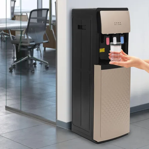 Miniatura 4 de Dispensador de enfriador de agua 3 en 1, dispensador de agua de pie de carga inferior para botellas de 5 galones, dispensador de agua fría y champán