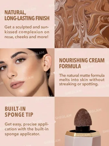 Miniatura 5 de SHEGLAM Sun Sculpt Barra de Contorno Líquido de Tonos Fríos de Larga Duración Maquillaje Bronceador en Crema - Bronceado Suave 01 Bronceado suave