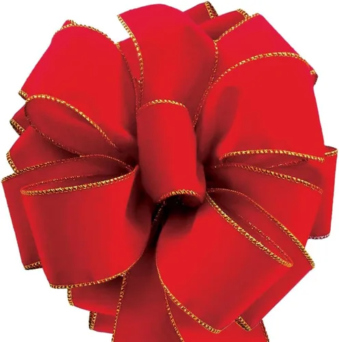 Miniatura 4 de Cinta de Terciopelo Rojo Lazo de Ramo de Flores Navideñas para Envolver Regalos Cintas Florales para Manualidades de 1.5 Pulgadas para Decorar