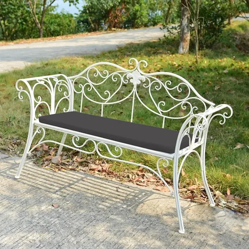 Miniatura 8 de Cojín impermeable para silla de banco para interior y exterior, cojín de asiento para jardín largo
