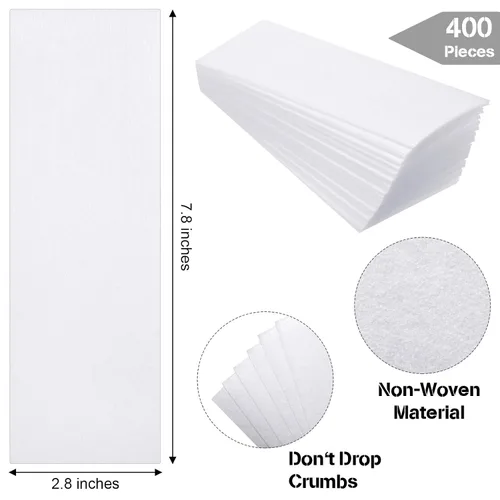 Miniatura 2 de Maitys 400 tiras de cera no tejidas de 2.8 x 7.9 pulgadas para depilación facial, corporal, pierna, cara y bikini Blanco